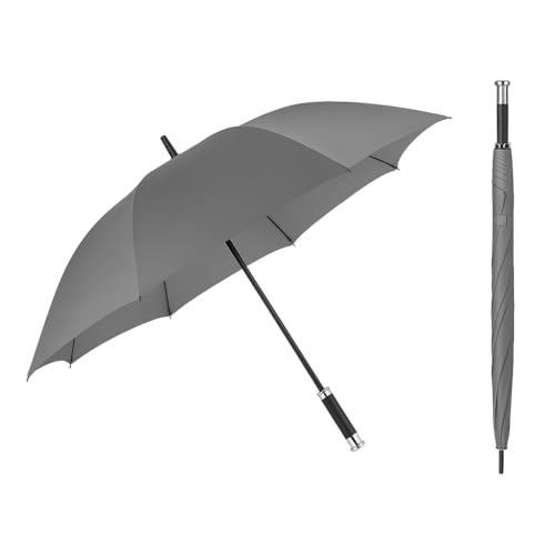 Image of GINOYA BROTEHRS Automatic Open & Close Umbrella with UV Protection - Large Windproof Stick & Compact Folding Travel Umbrella, Waterproof Heavy Duty Frame for Men & Women
