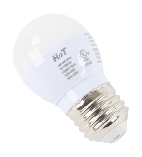 Whirlpool W11338583 Genuine OEM Refrigerator Light Bulb Replacement Part - Replaces W10565137, W10745744, W11043014, W10865849, W10837631, 850166, W10805744, and W11196500