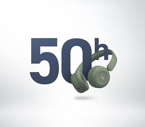 Image of JVC Wireless Headphones with 50H Battery Life, Soft Cushions, Foldable Design, Bluetooth 5.3, Multipoint Connection, App EQ, Built-in Mic - Matte Green - HAS59WG