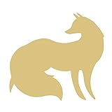 Fox Cutout Unfinished Wood Nursery Decor Home Decor Kids Room Nature Door Hanger MDF Shape Canvas Style 5 (6')