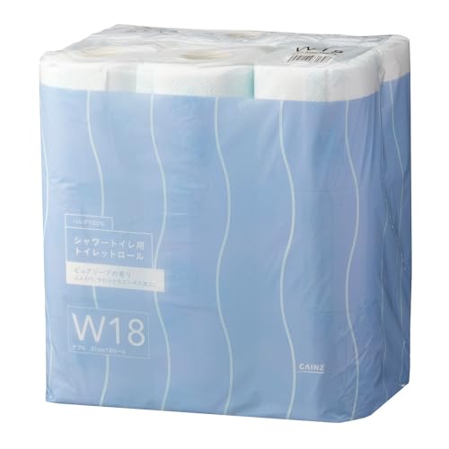 カインズ(CAINZ) トイレットペーパー ダブル 18ロール ピュアソープの香り シャワートイレ用 トイレットロール 蛍光塗料不使用 パルプ100% 日本製のサムネイル