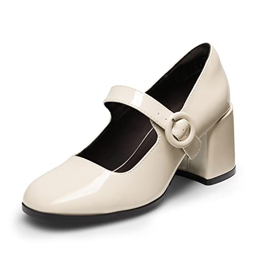 Dream Pairs Women's Sdpu2232w Pump 5 Bright Beige White