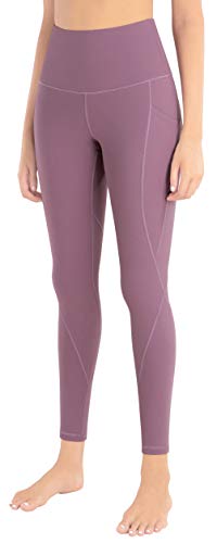 Leggings com bolsos para mulheres, leggings de treino com controle de barriga, calças de ioga de cin