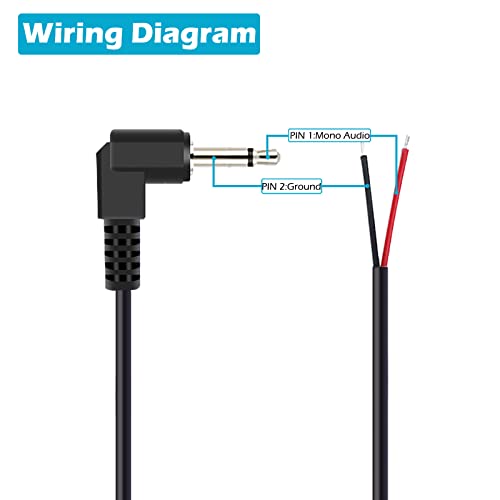 Cable adaptador audio 3.5mm ángulo 90° 6ft miniatura 2