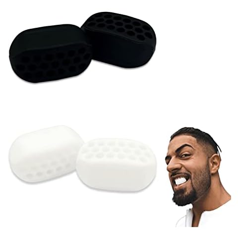 4 Piece Jaw Exercise, Jaw Line Muscle Trainer, Face Neck Chew Tool for Strengthening and Tightening Jaw Line and Neck Cover