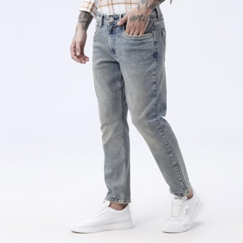Image of BASICS Premium Cotton Stretch Jeans for Men | Smart Casual Denim