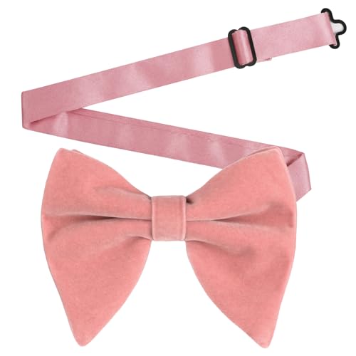 Image of Alizeal Velvet Pre-tied Adjustable Bow Tie for Men Oversize Formal Solid Tuxedo Bowtie