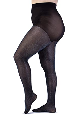 Collant curvy taille haute noir Lurex 30 deniers de créateur