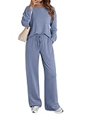 AUTOMET Womens Sweatsuits 2 Piece Lounge Matching Outfits Sweat Sets Tracksuit Travel Sweatshirts Fall Fashion Clothes 2025 Comfy Loungewear Pajamas Soft Pjs Blue M