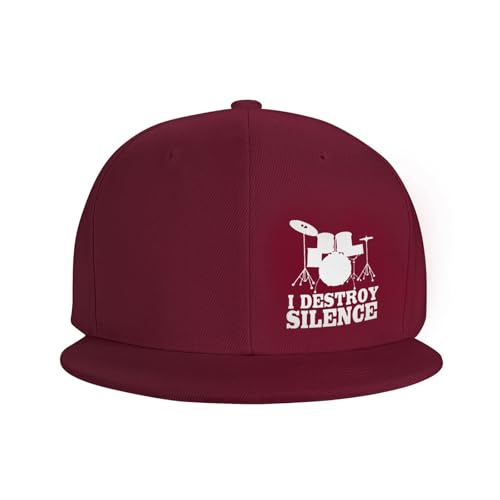 I Destroy Silence Drums Adjustable Outdoor Baseball Hat Flat Hat3