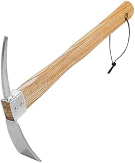 Pick Axe Mattock Garden Pickaxe Tool Cutter Mattock 15 inch 0.9 lb for Digging Hole/Loosening Soil/Landscaping/Farming/Hiking Hand Forged Small Pickaxe with Short Wood Handle Gift for Gardener