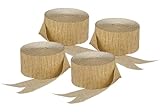 4 ROLLS Crepe Paper Streamers 280 ft Total-Made in USA (Metallic Gold)