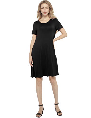Vestido casual de las mujeres del partido #147 - Negro - XX-Large