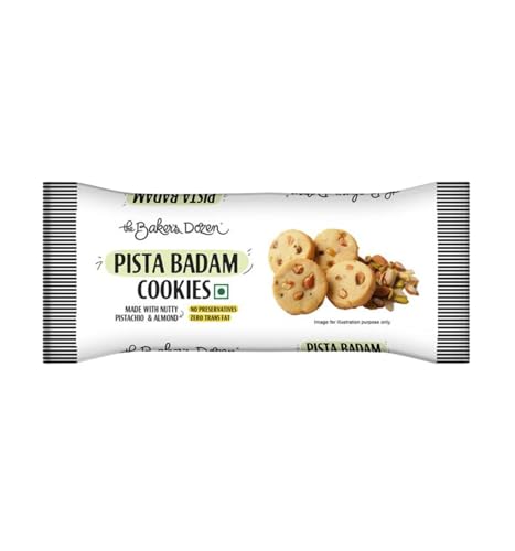 The Baker's Dozen - Pista Badam Cookies|No Preservative|Zero Transfat|Handmade Cookies|Goodness Of Nuts,60 G