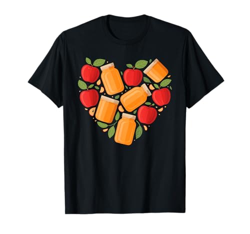Corazón Forma Manzana Mermelada Manzanas Camiseta