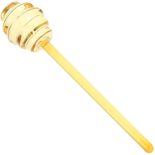 FRCOLOR Varilla Mezcladora Multifunción de Vidrio para Miel y Mermelada, Palito Portátil para Remover Miel Casera, 1 Pieza Color Amarillo Claro, Accesorio Práctico para Reutilizable