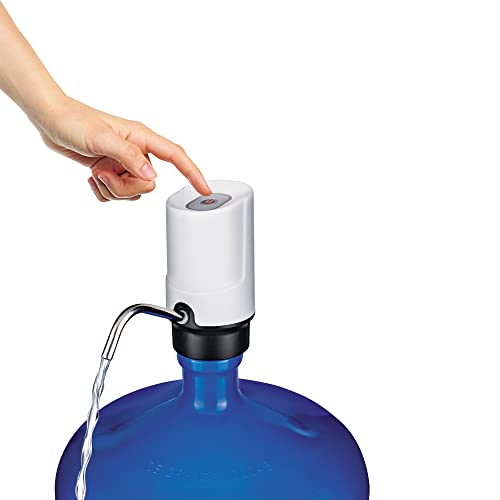 Bomba Elétrica Plus para Galão de Água, recarregável USB, Branca, BMB0679, Euro Home