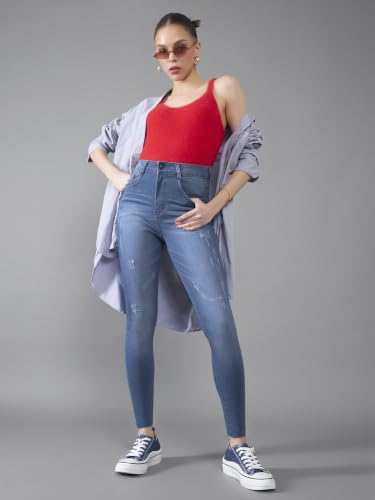 Image of Dolce Crudo Distressed High Rise Skinny Jeans for Women