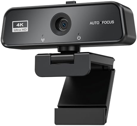 Webcam for PC - 4K UHD Web Cam with Built-in Microphone Autofocus...