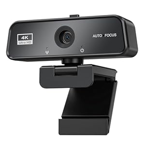 veorkide Webcam 4K - UHD PC Kamera mit USB A Klares Stereo-Audio, Automatische Lichtkorrektur Autofokus USB Webcam mit Mikrofon für Live Streaming Videoanrufe Konferenzen für Linux, Windows, MacOS