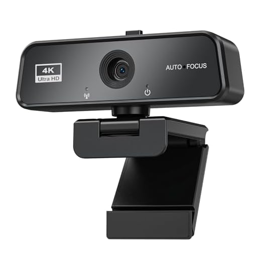 veorkide Webcam PC con Microfono UHD 4K - Web Camera PC USB Autofocus 30 FPS Videocamera Plug-and-Play per Streaming Professionale Laptop Desktop Skype Zoom Teams MacOS Windows Linux