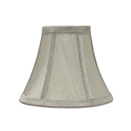 Image of Aspen Creative 30033-2A, Bell Clip-On Chandelier Lamp Shade, Grey, 3 inch Top x 6 inch Bottom x 5 inch Slant Height, Set of 2