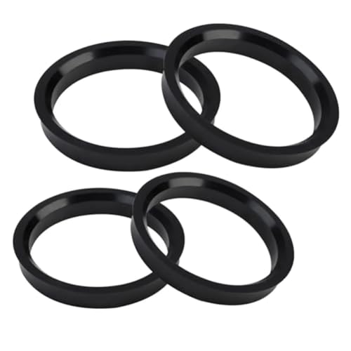 ASYUIHUUY Anillos Centradores Llantas Juego de 4 Anillos centrado for Cubo Rueda Coche, plástico, con diámetro Interior 66,6 a 57,1, Espaciador Central Decorativo