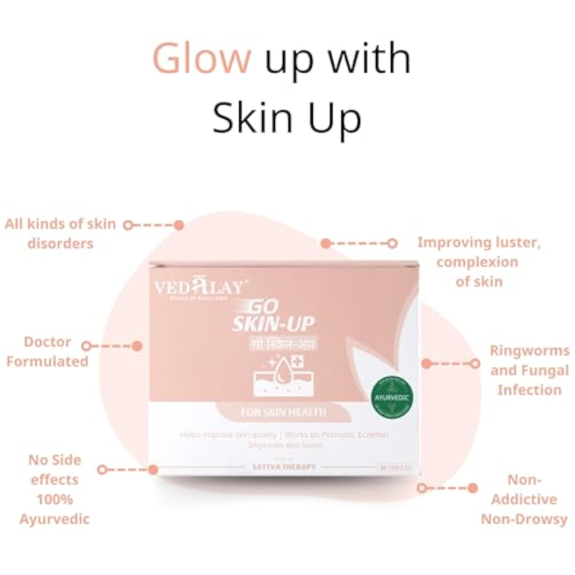 Vedalay GoSkin-Up Ayurvedic Tablets, 30 Tablets for Skin Health