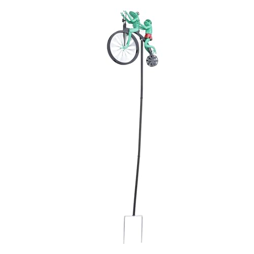 Spinner de vent grenouille cycliste décoration de terrasse extérieure rétro - 2