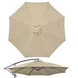 Jorohiker 10ft Patio Umbrella Replacement Canopy for 8 ribs, Fits Hanging Offset Cantilever Market Outdoor Patio Shades，Canopy Only (Khaki, only fits 10ft 8ribs)