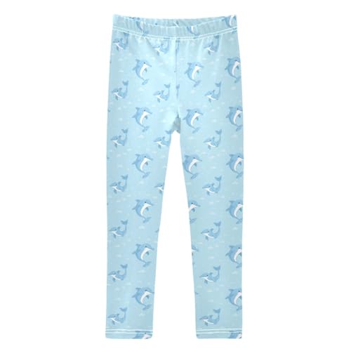 Girls Leggings Soft Toddler Ankle Length Bottoms Dolphin Kids Dance Yoga Pants 4-10 Years