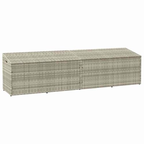Vetnasa Caja almacenaje jardín ratán sintético gris claro 220x50x58 cm