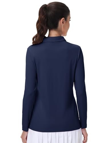 Image of MAGCOMSEN Women's Polo Shirts Long Sleeve Golf T Shirt Quick Dry UPF 50+ Sun Protection Lightweight Athletic Tennis Shirts