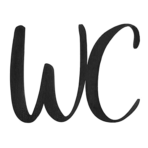 Logbuch-Verlag WC-Schild WC Türschild aus Holz schwarz 18 cm 3D Schriftzug Wort Toilettenschild neutral Damen + Herren selbstklebend