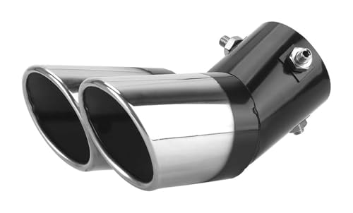 Tubo Escape Silbato Tubo Escape Coche Punta Tubo Escape Universal Embellecedor De Escape Coche Silenciador Cola Tubo Curvada Doble Salida Decoración De Coche Tubo Escape