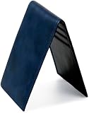 [archasdee] カードケース メンズ 【極薄】 本革 カード入れ 2つ折り 定期券 クレジットカード 薄型 スリム プレゼント (Navy)