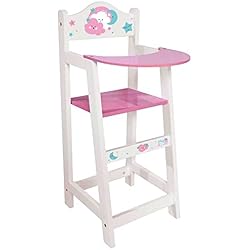 Trona Toysrus Juguete Play Hoome Trona de Madera Rosa y Blanca con Estampados