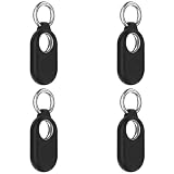 Custodia in silicone per Samsung Galaxy SmartTag2 con portachiavi, 4 pezzi, custodia per portachiavi portatile, facile installazione (nero)