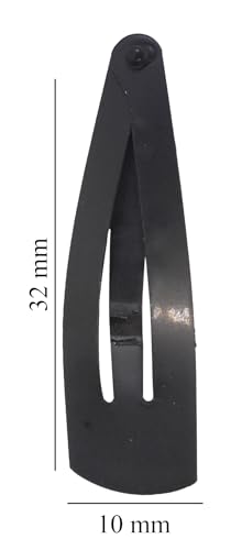 Image of Glaze Black Matte Finish Medium Snap Hair Clips, Tic Tac Style, Pack of 12