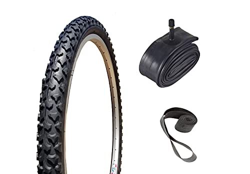 1 Bike Tire, 26" x 2.00" Alpha Bite MTB - Tire, Tube and Rim Strip Bundle