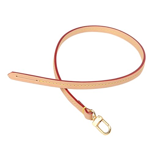 Image of Genuine Vachetta Leather Shoulder Bag Strap Replacement for Handbag or Purse(Apricot-Width:0.39in&Length:35.4in,Single Buckle)