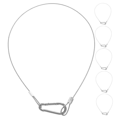 STOBAZA 6pcs Stage Lighting Safety Cable Carabiner Lock and Chain for Plants Heavy Duty Wire Lock Cable Universal Compatibility