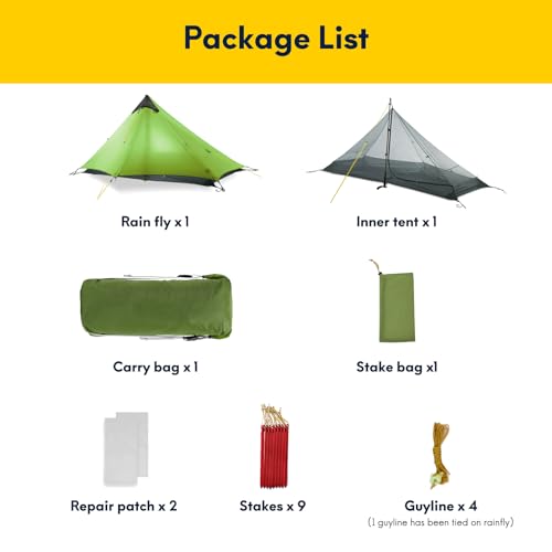 Image of LANSHAN Ultralight Waterproof 1-2 Person Backpacking Tent | Ultralight waterproof nylon, pitch anywhere, for camping & travel.