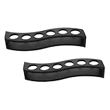 Alipis 2 Stück Schwarzer Holz Schnapsglashalter mit Löchern Kompakter Shot Glass Organizer für Partys Bar und Restaurant Tragbares Glasständer Tablett für Whiskey Bier und Cocktails