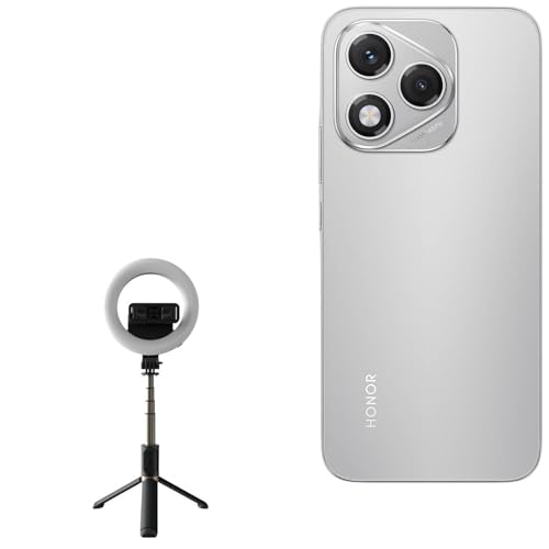 BoxWave Stand and Mount Compatible with Honor 400 Lite - RingLight SelfiePod, Selfie Stick Extendable Arm with Ring Light - Jet Black