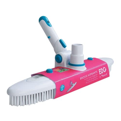 Brosse De Parois Et Fond Piscine - Aspirante avec Connecteur Tuyau Flottant 38mm - Grande Largeur 51cm - Poils Extra Souples - Easy Clip - Gamme EDG Premium