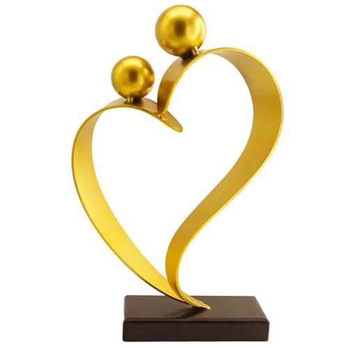 Johoxton Gold Heart Decor Anniversary Heart Gift for Couple Women