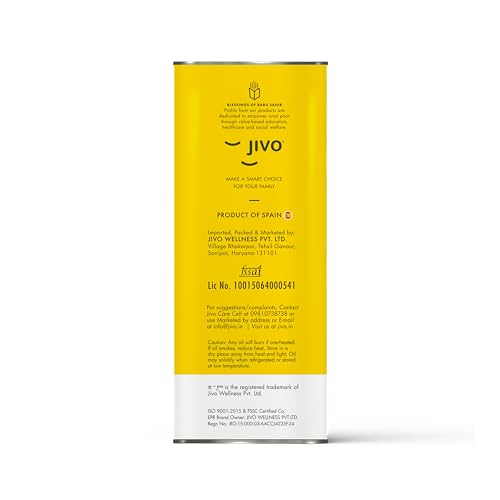 Image of Jivo Extra Light Olive Oil - 3 Litre | Imported from Spain | Recommended for Daily Cooking - Roasting, Frying, Baking & All Types of Cuisines | Low in Saturated Fat