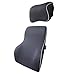 LoveHome Car Lumbar Support Back Cushion and Car Neck Pillow Kit – Premium Memory Foam with Mesh Cover - Universal Fit Major Car Seat - Ideal car back support for road trip driving - (Black)