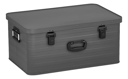 Enders® Alubox Toronto XL Grey, 80 Liter, Aluminium Box 1 mm Wandstärke, spritzwasserdicht, stapelbar - Alukiste, Metallkiste, Metallbox mit Deckel - verwendbar als Transportbox, grau #3884